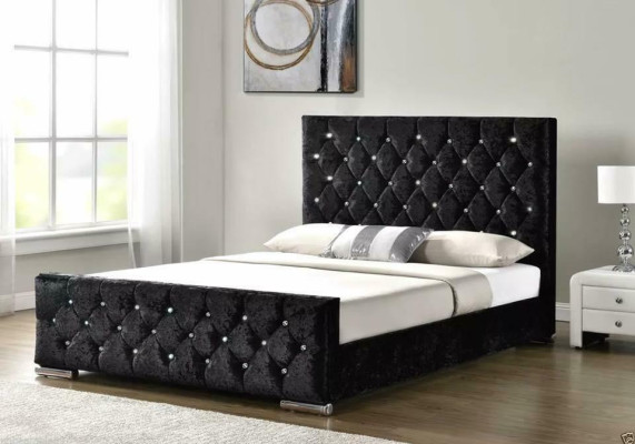 Chesterfield Hotel Cama doble de cuero Dormitorio Acolchado de lujo Camas de 140x200 cm