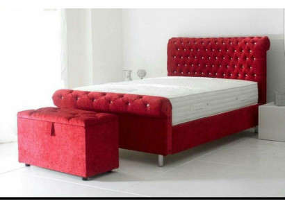Chesterfield Hotel Cama doble de cuero Dormitorio Tapizado Camas de lujo 200x200cm