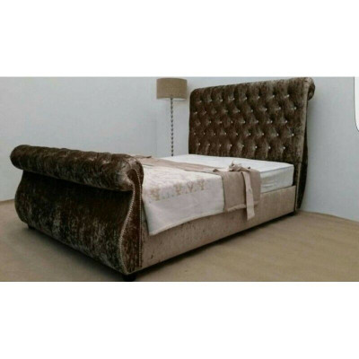 Chesterfield Design Cama Dormitorio Textil Terciopelo Cuero Acolchado Camas de Hotel Nuevas