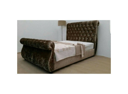 Chesterfield Design Cama Dormitorio Textil Terciopelo Cuero Acolchado Camas de Hotel Nuevas