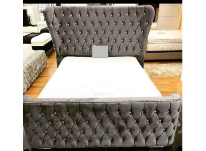 Chesterfield Hotel Cama doble de cuero Dormitorio Acolchado Camas de lujo 200x200