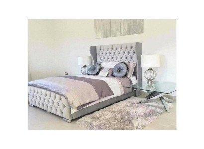 Diseño de cama Chesterfield en tela de terciopelo tapizada en cuero camas de hotel nuevos para dormitorios.