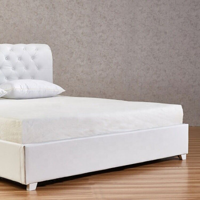 Cama de diseñador Chesterfield para dormitorio tapizada en cuero artificial 140/160/180/200 cm