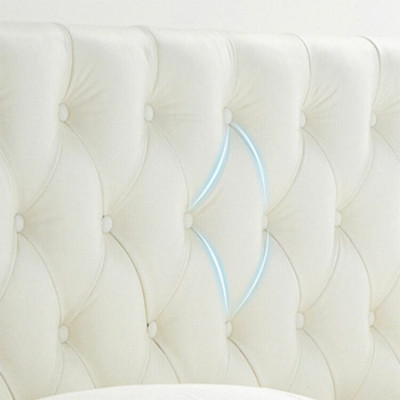Cama de diseñador Chesterfield para dormitorio, tapizado de cuero artificial, 140/160/180/200 cm.