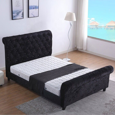 Negro dormitorio cama Chesterfield Cama dormitorio noble