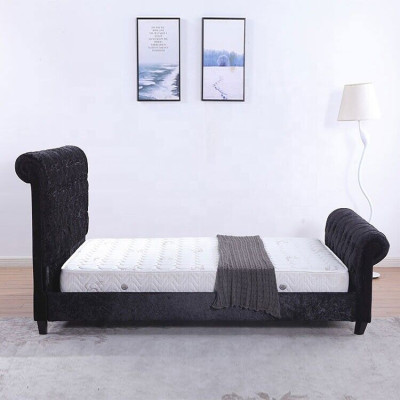 Negro dormitorio cama Chesterfield Cama dormitorio noble