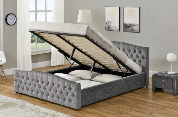 Cama Chesterfield diseño dormitorio camas inglesas 180x200 textil tapizado