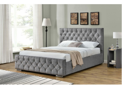Cama Chesterfield Diseño Dormitorio Inglés 160x200cm Tapizado Textil