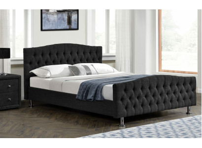 Cama negra Chesterfield diseño dormitorio Cama inglesa