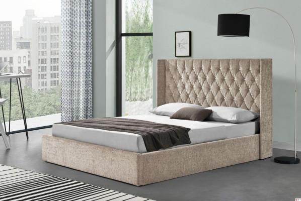 Chesterfield cama diseño dormitorio cama 180x200cm textil