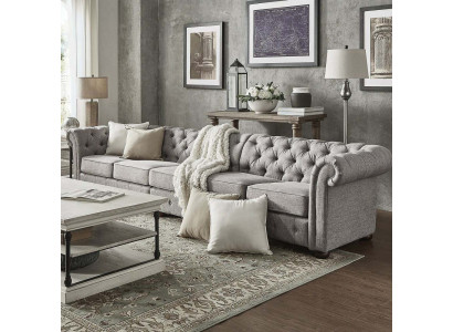Chesterfield Sala de estar Muebles tapizados Sofá Sofá de cinco plazas Textil