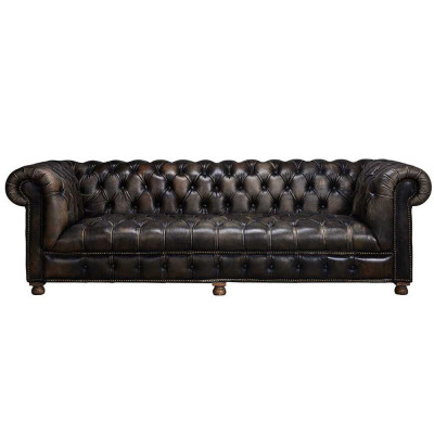 Sofá clásico Chesterfield negro Sofás de salón ingleses.