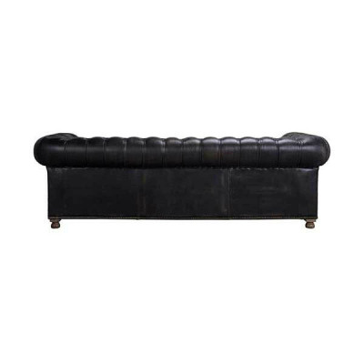 Sofá clásico Chesterfield negro Sofás de salón ingleses.