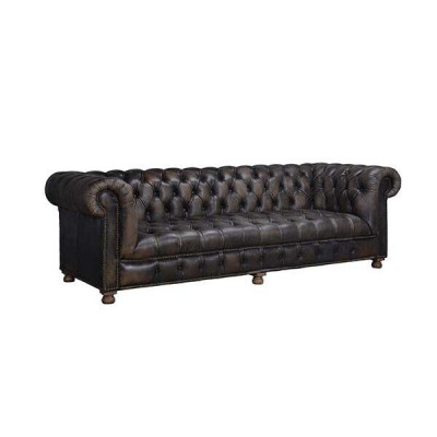 Sofá clásico Chesterfield negro Sofás de salón ingleses.