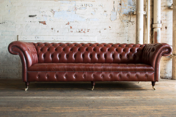 Xxl gran sofá Chesterfield sofá de 4 plazas sofá tapizado lujo clásico textil.
