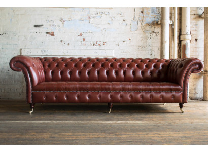 Xxl gran sofá Chesterfield sofá de 4 plazas sofá tapizado lujo clásico textil.