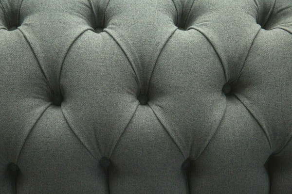Diseño Chesterfield Sofá de 4 plazas Gris Sofá Acolchado de Cuero Sofás de Sala de Estar Nuevos
