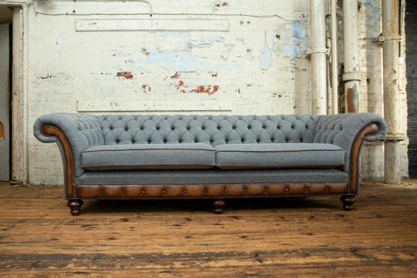 Sofá de cuero Chesterfield, sofá de tela, sofá, sofá, tapizado, sala de estar, hecho a medida.