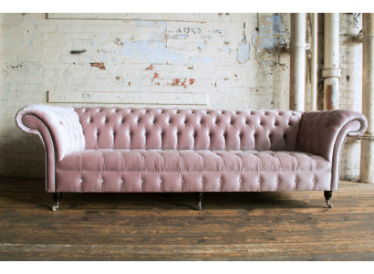 Sofá Chesterfield xxl, sofá grande, terciopelo, cuero, textil, tapicería, 4 plazas, nuevo.