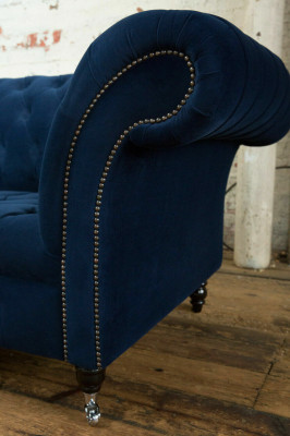 Sofá Chesterfield de terciopelo de cuatro plazas Diseño Sofás Sofás acolchados Sofá de 265 cm
