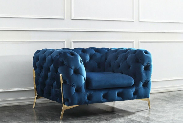 Tela de lujo para sofá tapizado de cojines 3+1, juego de salón Chesterfield.