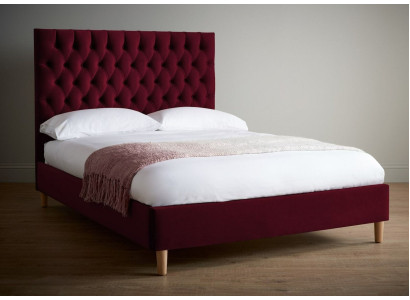 Cama Chesterfield roja Cama tapizada cama doble Camas Big XXL Diseñador Cama de lujo