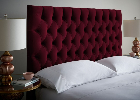 Cama Chesterfield roja Cama tapizada cama doble Camas Big XXL Diseñador Cama de lujo
