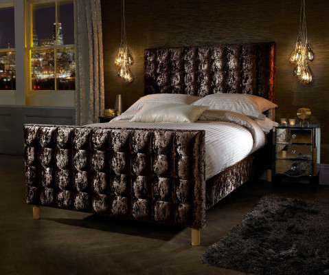Cama Chesterfield cama tapizada cama doble camas grande XXL diseñador cama de lujo terciopelo