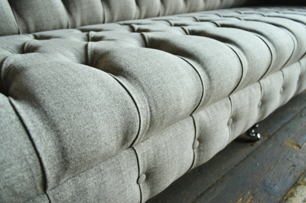 Sofá de tela, sofá Chesterfield de tela, sofás grandes XXL, asientos de 265 cm, tapizados.