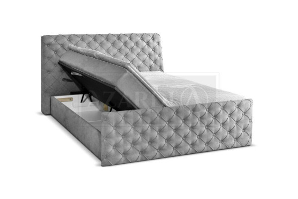 Cama doble gris Chesterfield Hotel - Muebles de dormitorio de diseñador