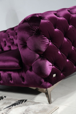 Sofá grande XXL Chesterfield 3 plazas tapizado sillón asiento tres textil tela.