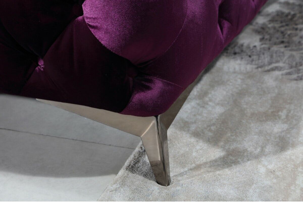 Sofá grande XXL Chesterfield 3 plazas tapizado sillón asiento tres textil tela.