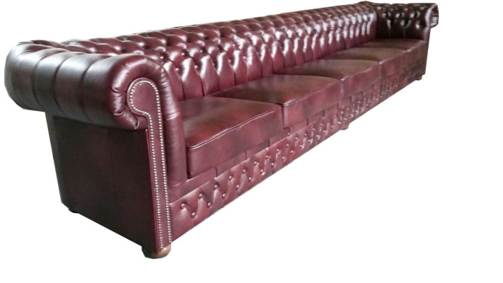 Sofá Chesterfield de 8 plazas XXL, sofá de diseño con tapizado, conjunto de sofás, sofá nuevo.