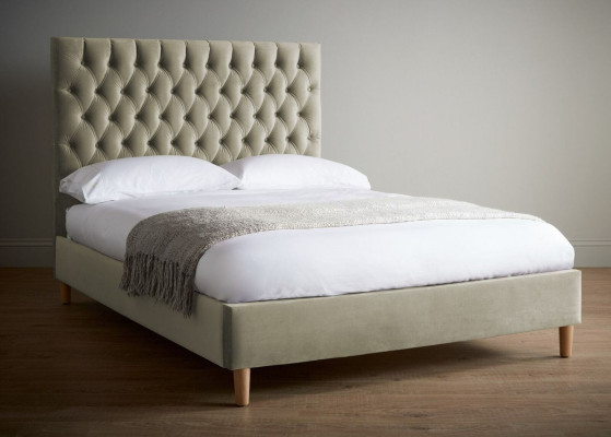 Diseño Chesterfield tapizado en negro inglés 140/160/180x200 Camas Dobles Cama