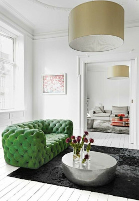 Sofá grande Chesterfield de tres plazas, sofá chester de terciopelo 240cm terciopelo nuevo.