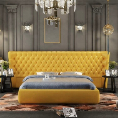XXL Gran Panel Varita Cama Chesterfield Hotel Camas de Diseño de Lujo 200x200cm Nuevo.