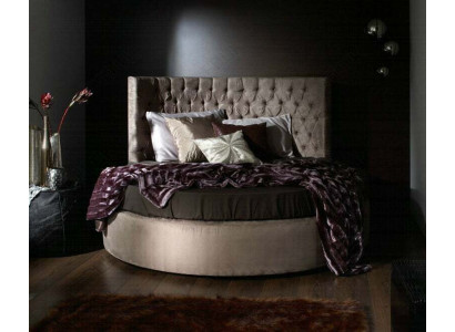 Cama redonda de lujo Chesterfield clásica en terciopelo de hotel de lujo nueva.