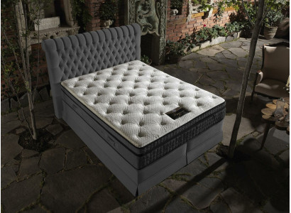 Cama doble de terciopelo con cabecero tapizado para el dormitorio matrimonial cama boxspring