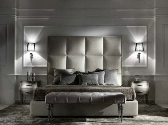 Cama doble Ropa de cama Diseñador textil Matrimonio Cama moderna Dormitorio Tapicería Textil