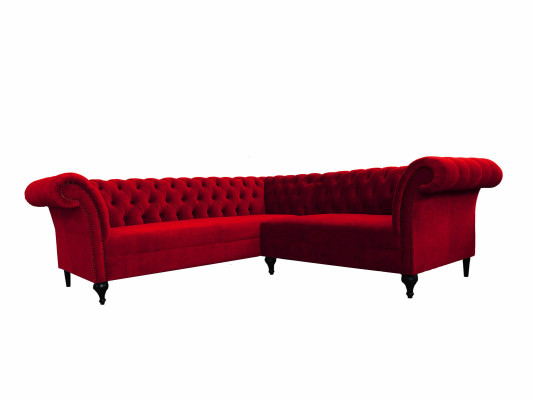 Sofá de esquina Chesterfield rojo de diseñador Sofá de esquina moderno Muebles de diseñador