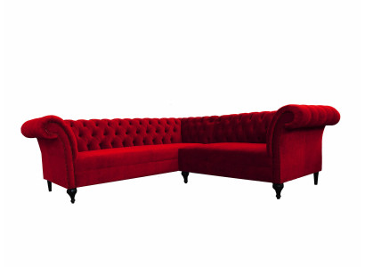Sofá de esquina Chesterfield rojo de diseñador Sofá de esquina moderno Muebles de diseñador