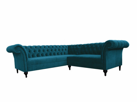 Sofá esquinero Chesterfield Sofá esquinero Sofá de diseño Sofá de terciopelo Sofá de cuero