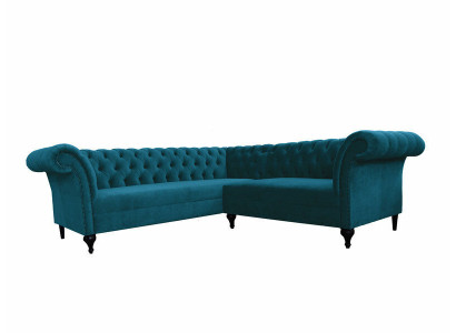 Sofá esquinero Chesterfield Sofá esquinero Sofá de diseño Sofá de terciopelo Sofá de cuero