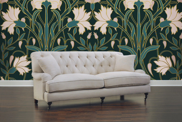 Moderno Chesterfield Blanco Sofá de Lujo de Tres Plazas