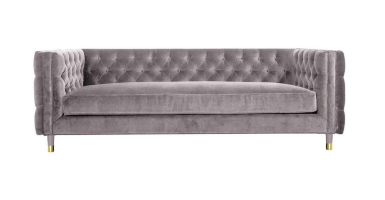 Sofá Chesterfield Taupe Muebles 4 plazas Nuevo xxl Grande Textil Tela Sofás Tapizados