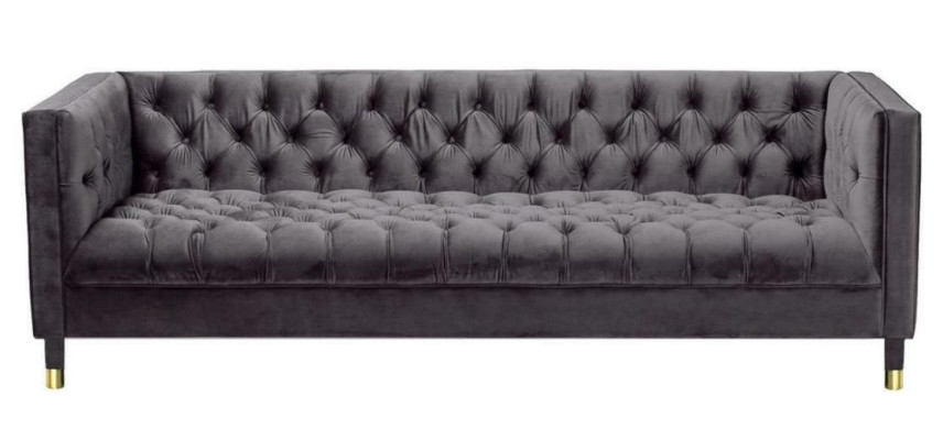 Sofá Chesterfield de antracita Muebles creativos Sofás de 4 plazas Sofás de tela