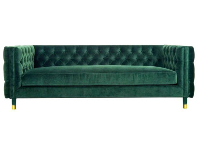 Chesterfield sofá de 4 plazas Lujo Design Muebles Tela Sofá verde Sofás