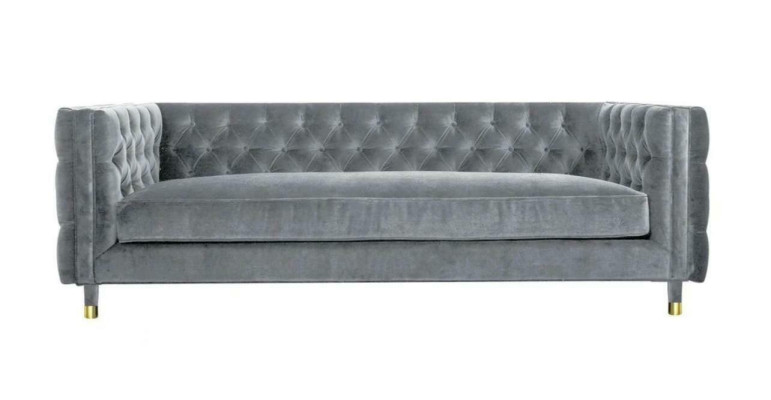 Gris tela tela sofás Muebles creativos para 4 personas Nuevo sofá Chesterfield xxl Big