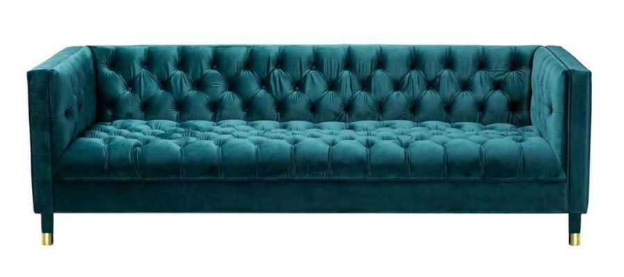 Sofá Chesterfield Sofás azules Tela Tela Sofás Muebles de 4 plazas