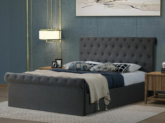 Chesterfield Diseño clásico Cama tapizada Camas textiles 140x200cm